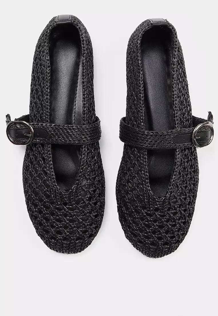 Black Women'S Ballet Flats Takss26Be00020