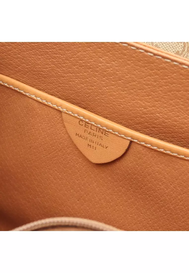Pre-Loved Celine Macadam Shoulder bag PVC leather beige light brown