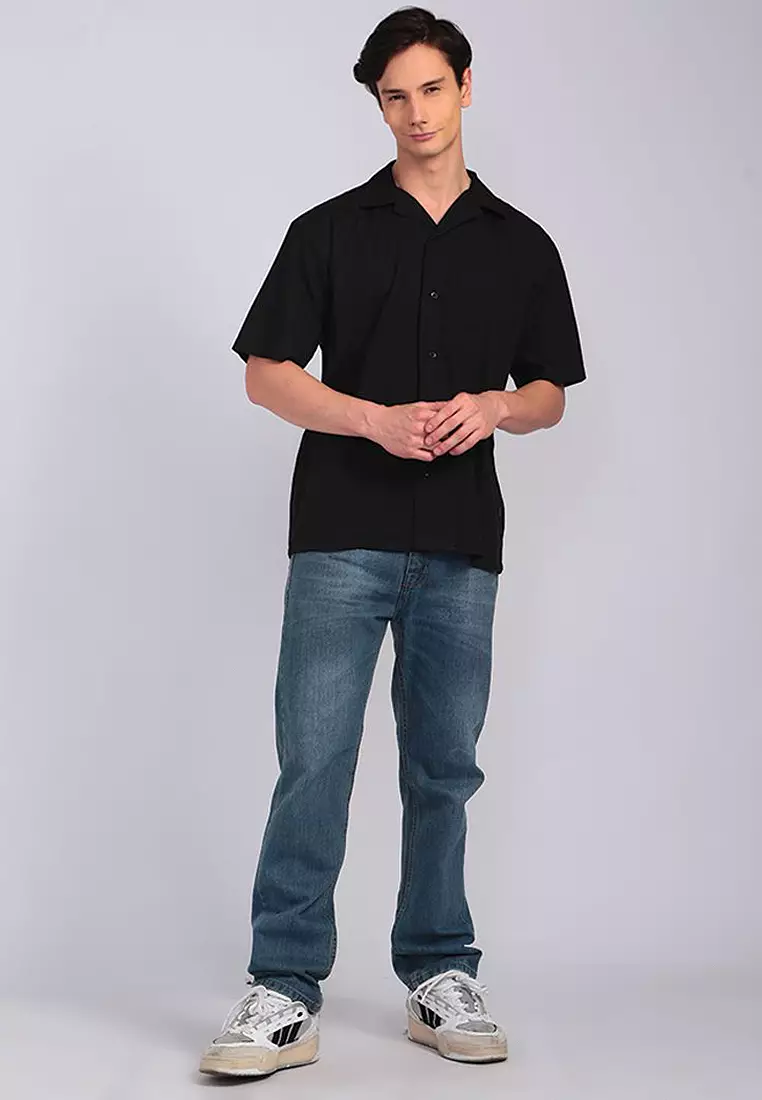 Kemeja Kerah Terbuka Lengan Pendek E051P01