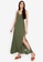 ZALORA BASICS green Deep V Maxi Dress with Slit 60ED0AA0564FE3GS_1