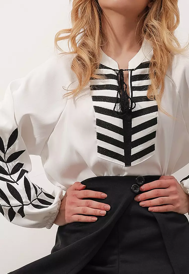 Oversized Embroidery Detail Blouse