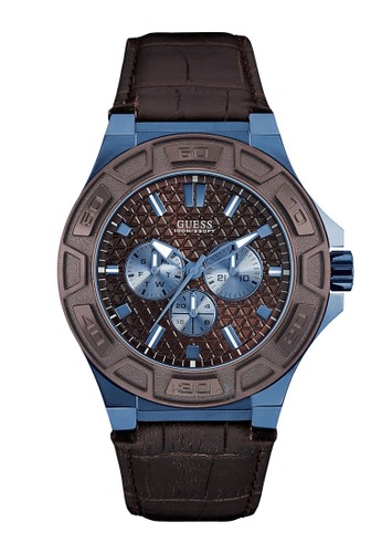 Jual Guess Watch Guess Jam Tangan Pria - Dark Brown Blue 