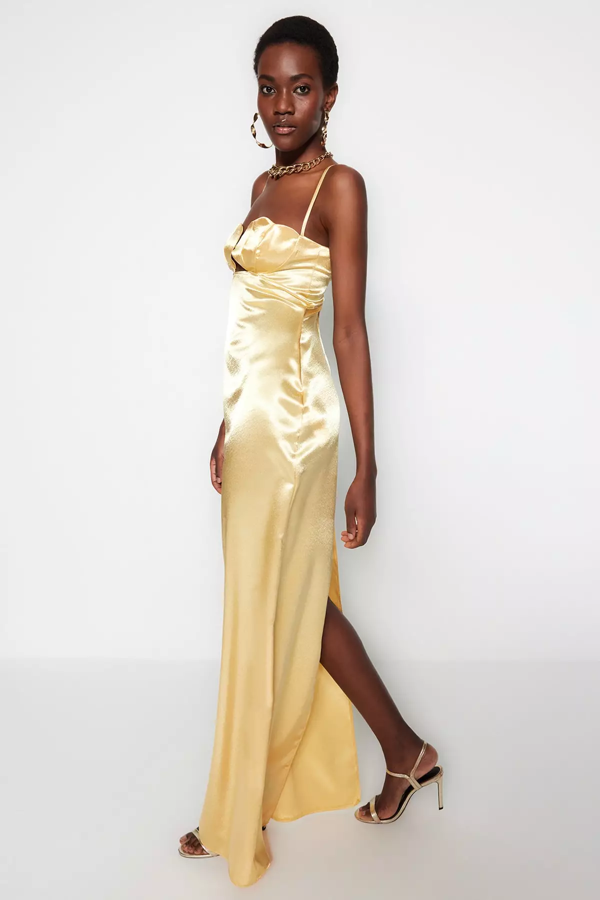 Buy Trendyol Cut Out Satin Evening Dress 2024 Online ZALORA
