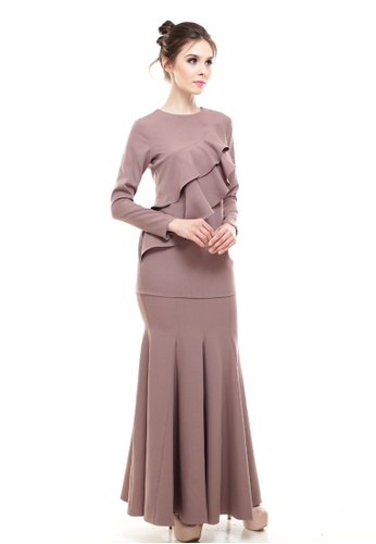 Buy Teffiny Classic Couture Kurung Modern in Brown from Rina Nichie Couture in Brown only 259