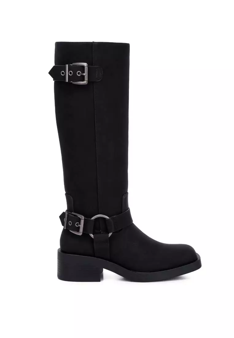 Discount on London Rag  shoes - SKU: Pin Buckle High Boots In Black