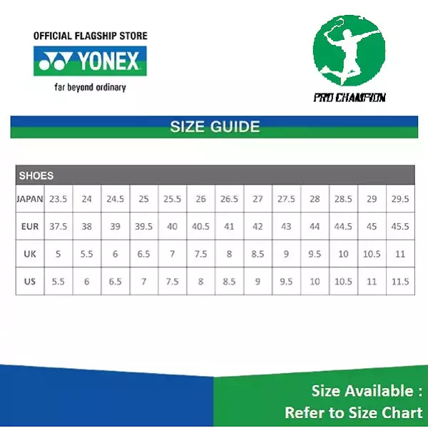 Yonex Badminton Shoes Size Chart, 48 OFF