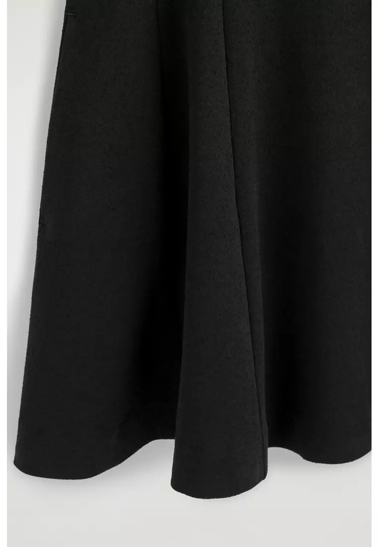 SCULPTED FLARED COTTON MINI DRESS