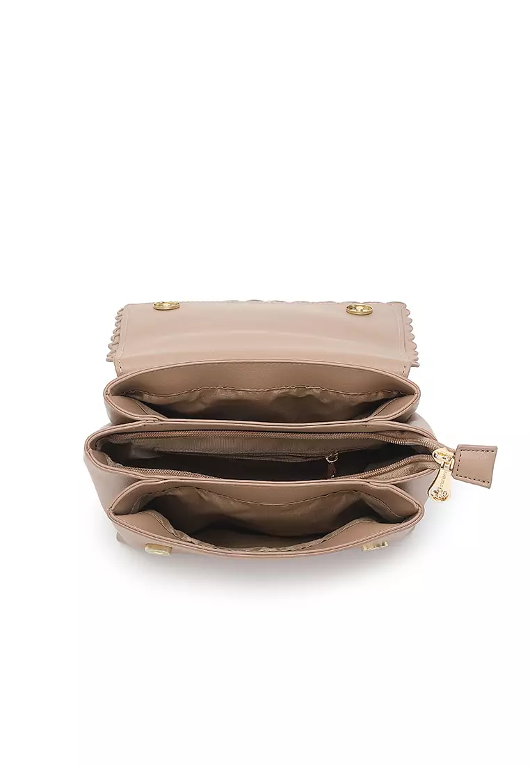 Women's Chain Shoulder Bag / Sling Bag / Crossbody Bag - Khaki