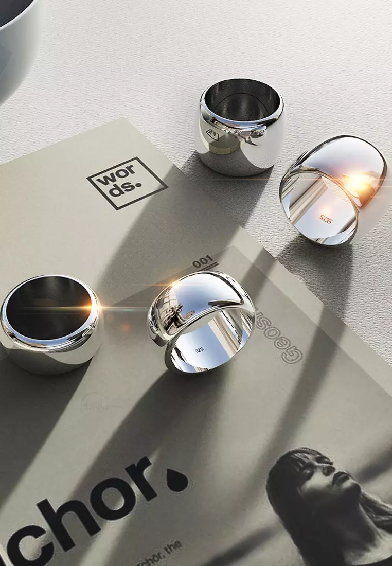 Solid 925 Sterling Silver Broadly Chunky Ring