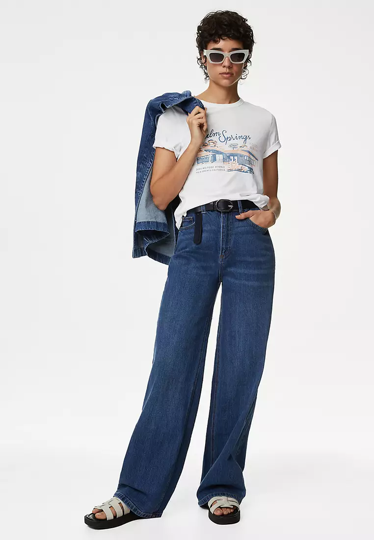 Cotton Modal Blend Slogan T-Shirt