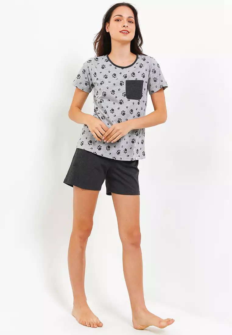 Pyjama Baju Tidur  Short Sleeve Short Pants Sleepwear