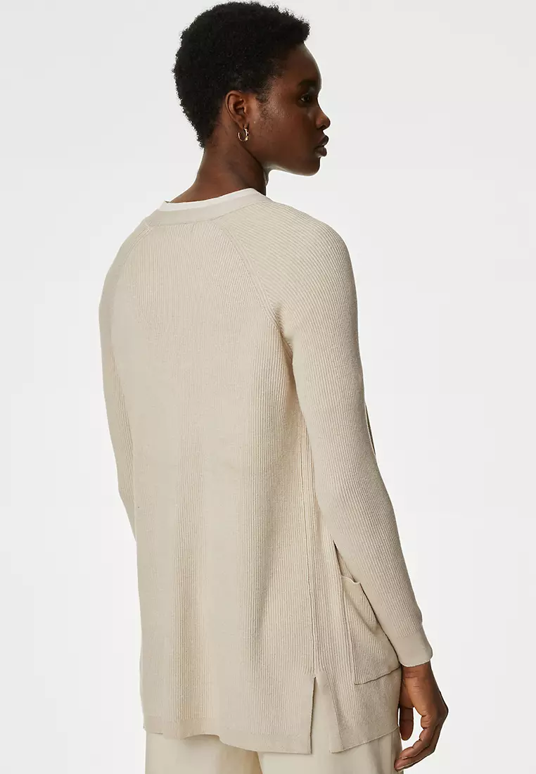 Ribbed Edge to Edge Longline Cardigan