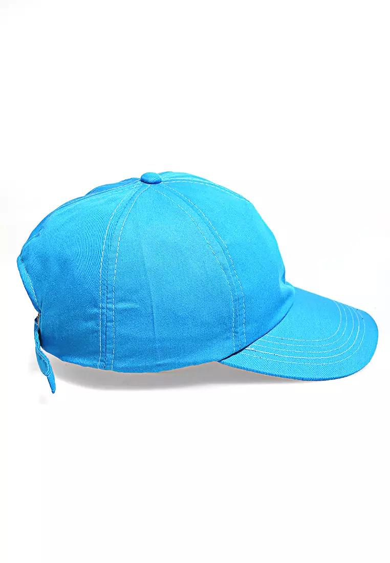 Drsh Topi Baseball Unisex Motif Polos Aksesoris Fashion Korean style Material Rafel ORIGINAL - Blue