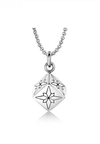 HAPPY FRIDAYS silver Star Flower Cube Titanium Steel Necklace JW SJ-SP661 06A0EAC9278273GS_1
