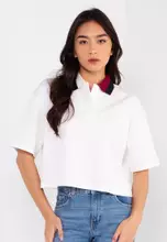 Tommy Hilfiger Pointelle Cropped Fit Polo Shirt - Tommy Jeans 2024