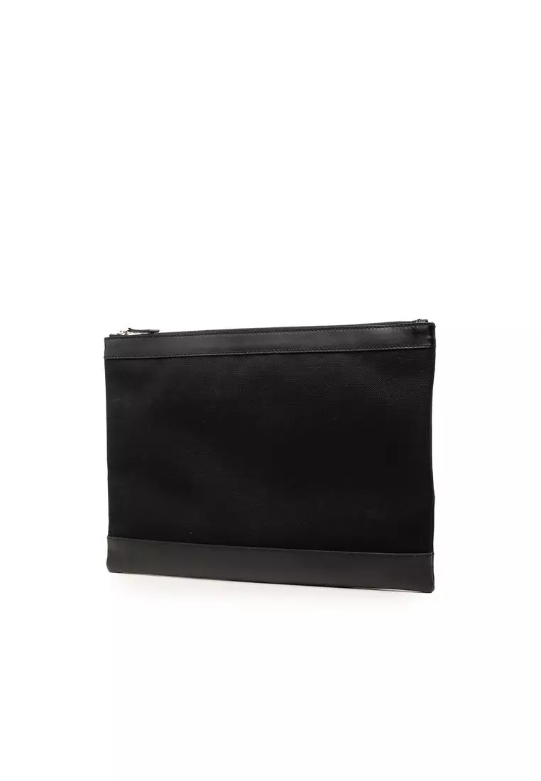 Pre-Loved Balenciaga Canvas Navy Clip Clutch L