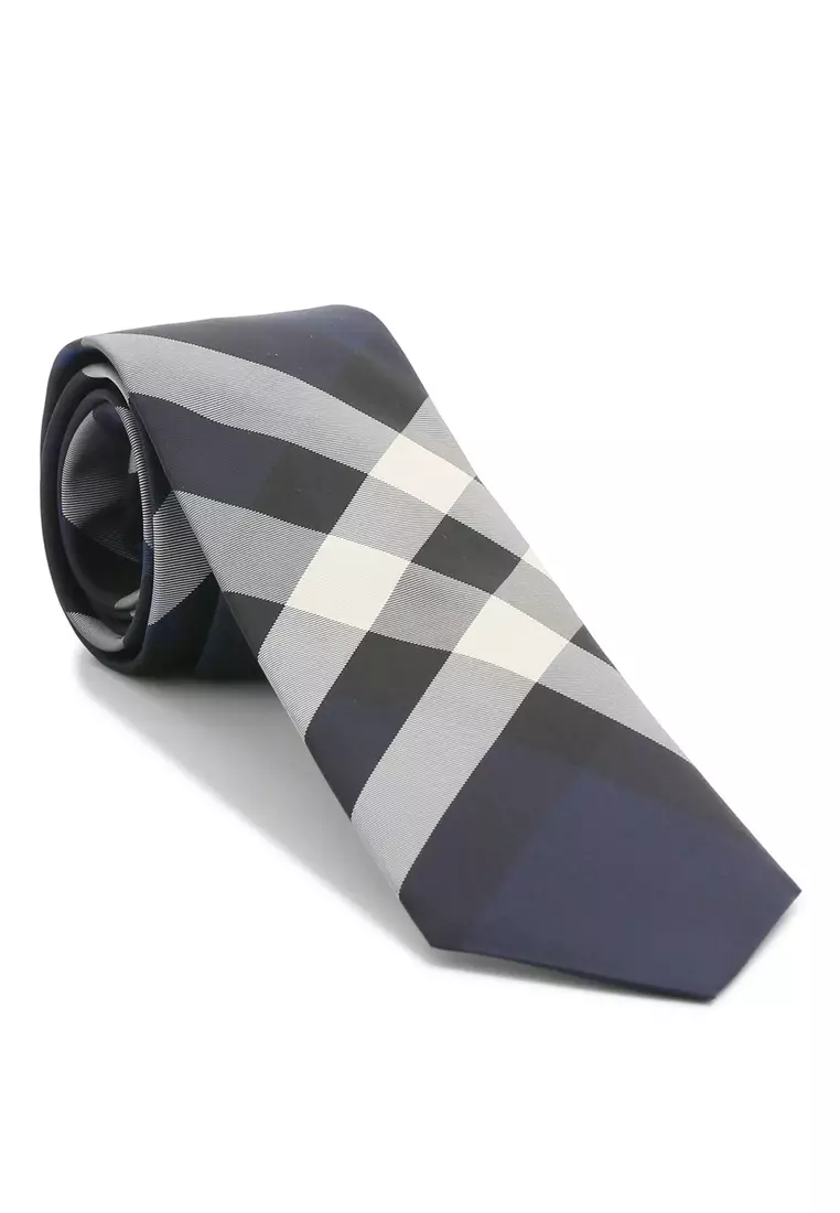 Burberry Classic Cut Monogram Motif Silk Jacquard Tie In Navy