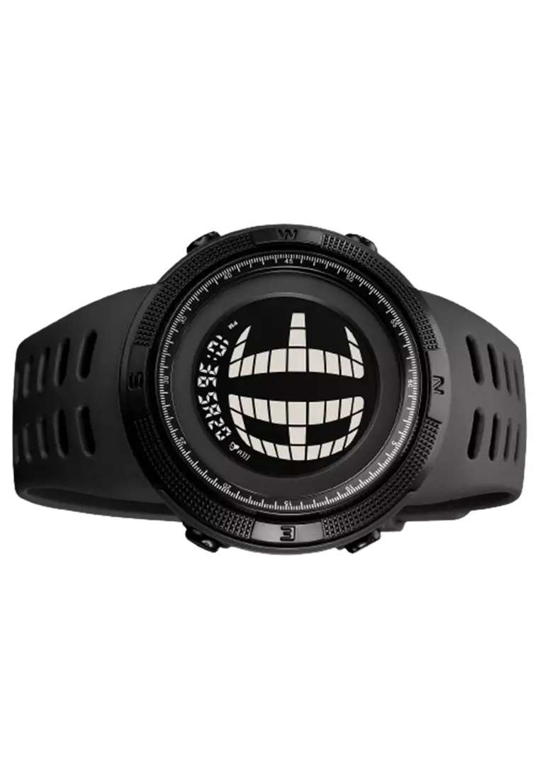 Jam Tangan Digital Pria Sporty Waterproof Alarm Black ORIGINAL