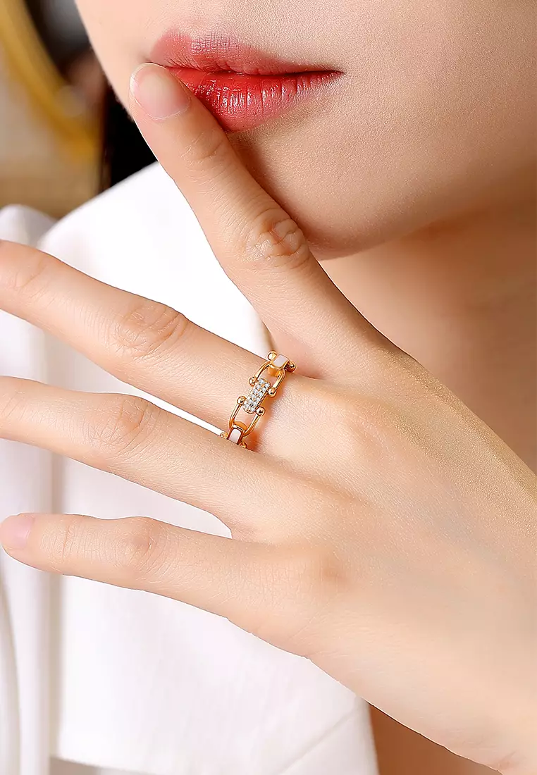 Cincin Wanita Titanium Korea Elegan Style Perhiasan Wanita Original Free Size Cincin Cewek