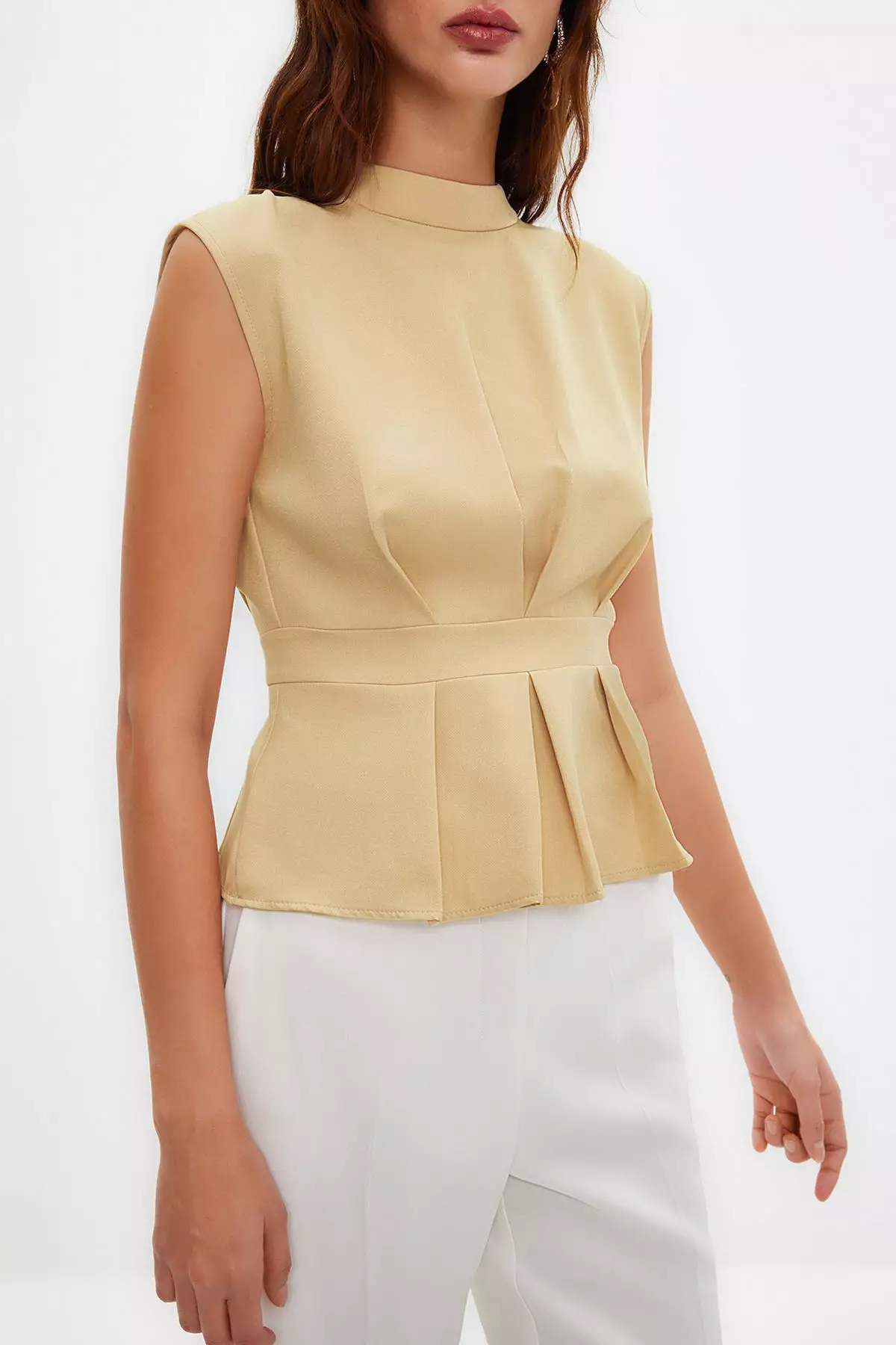 Pleated Peplum Top