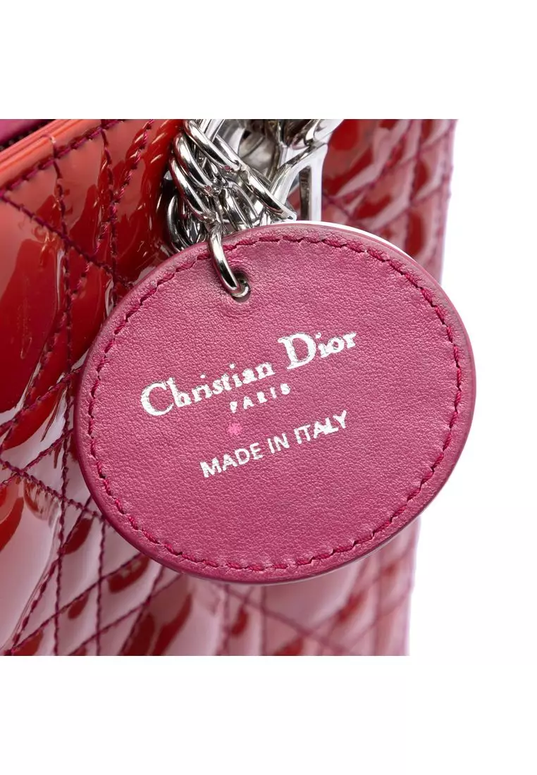 Pre-Loved Dior Medium Patent Cannage Lady Dior
