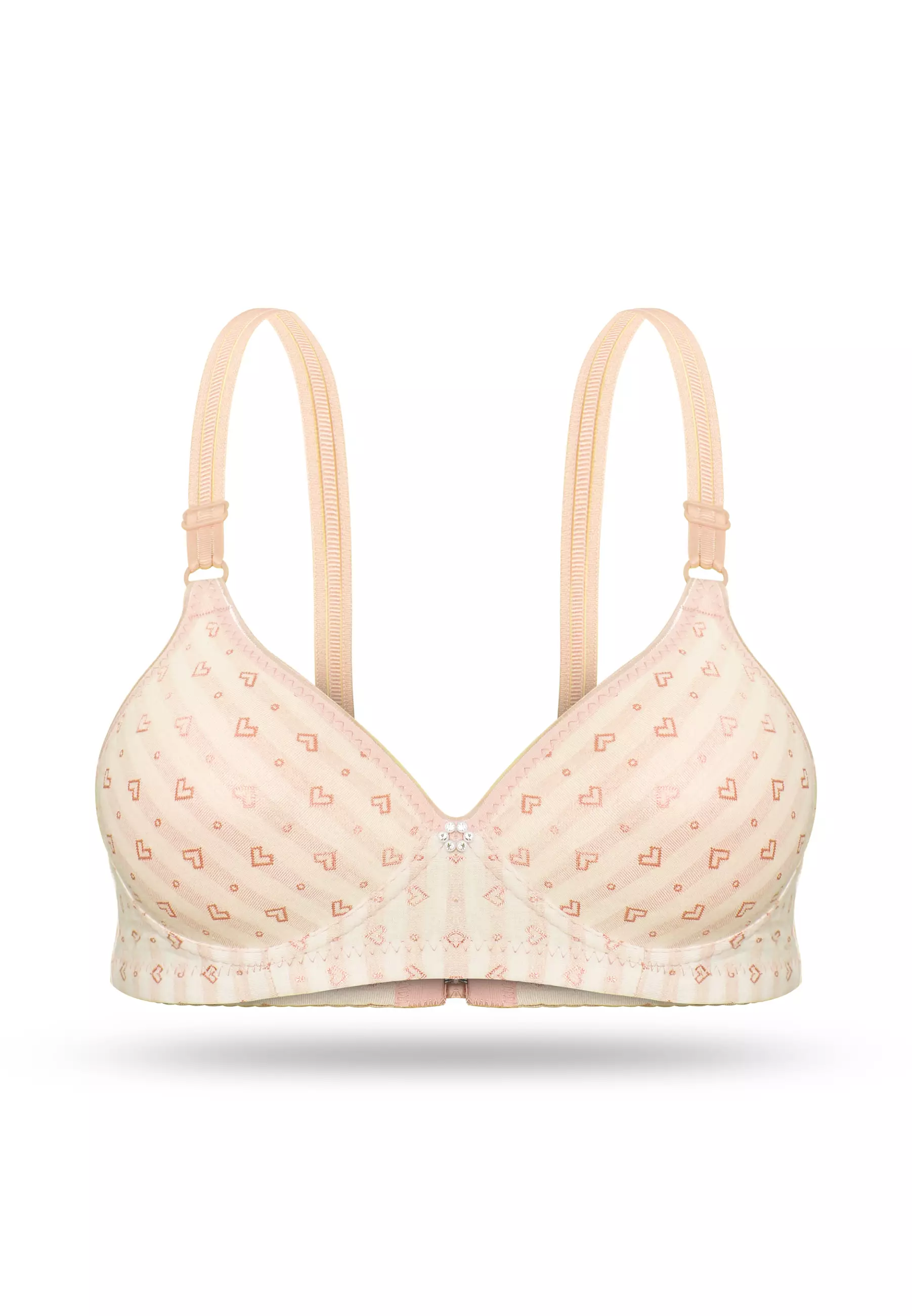 You’ve (YouHave) BH Wanita Bra Wanita Motif Hati Busa Tipis Tanpa Kawat 100095