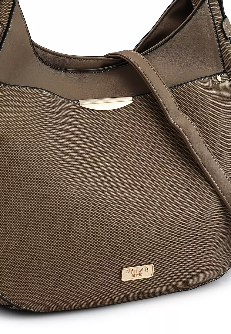 Duo-Texture Convertible Shoulder Bag