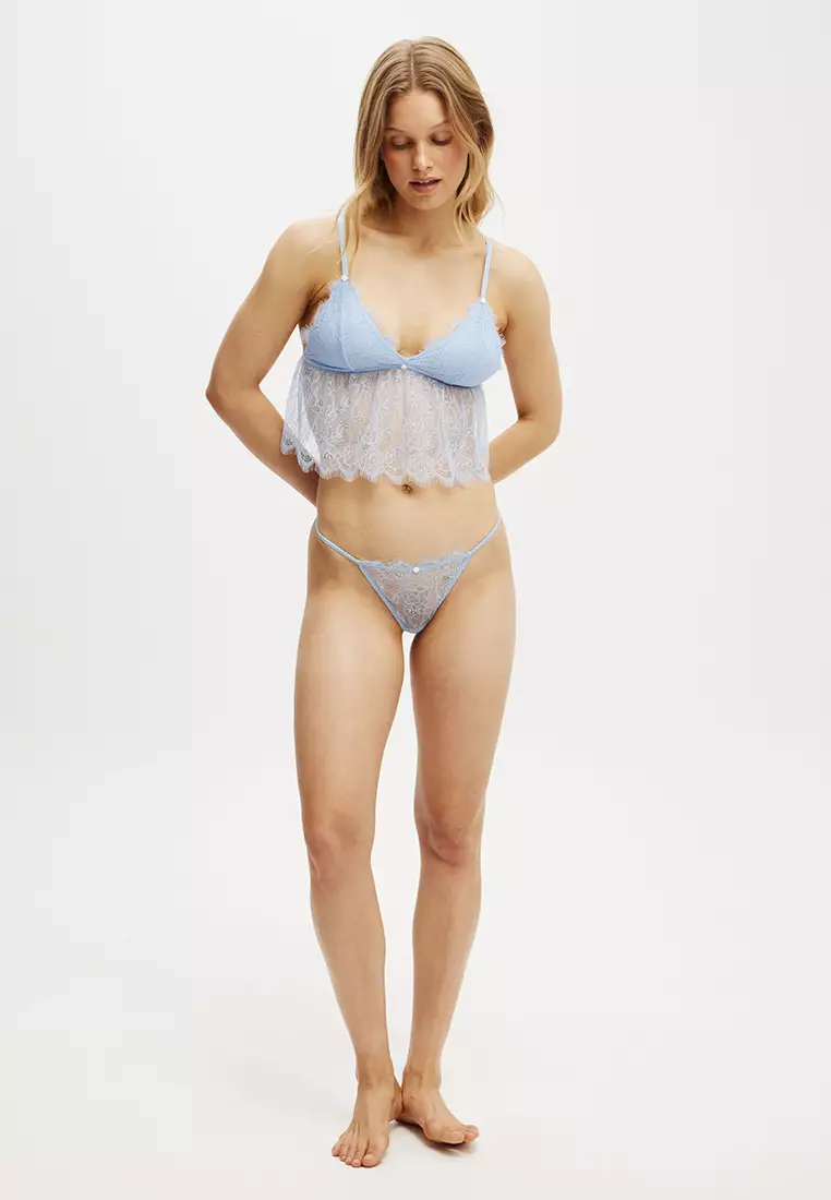 Eyelash Lace Longline Bralette