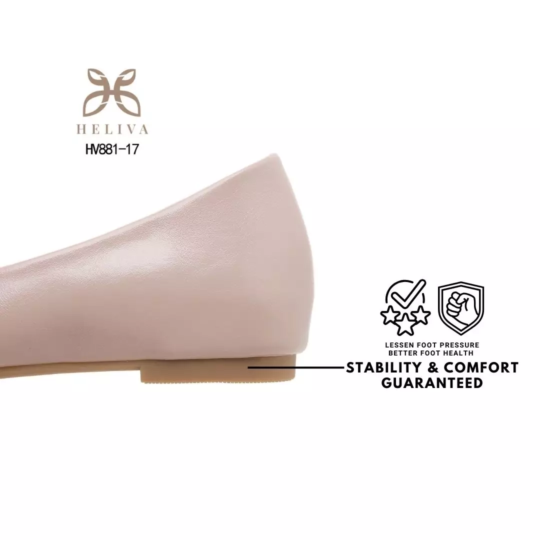 Heliva Loretta Semi Glossy Flats with Sparkling Buckle & Feminine Pointed Toe HV88117