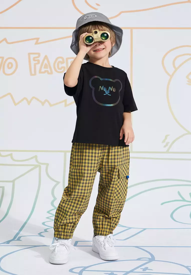 Relaxed Joggers With Grid Design