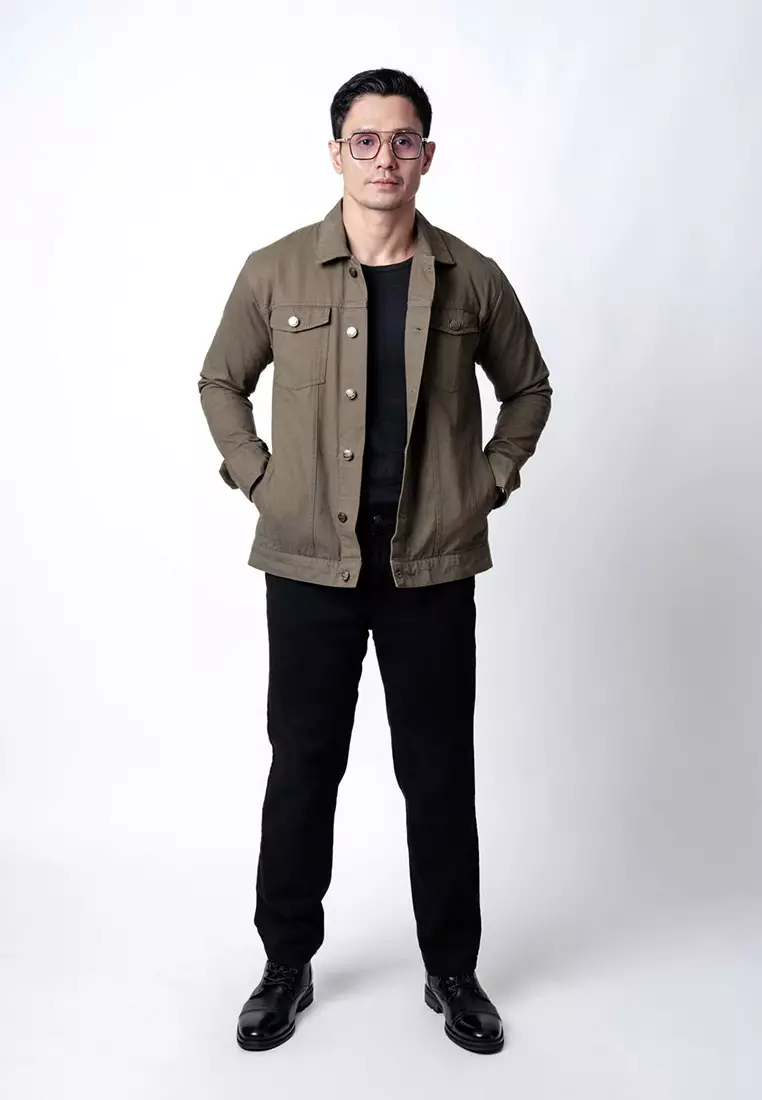 Jacket Trucker Cotton Twill Premium Green Army