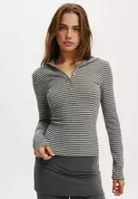 Charcoal/Grey Marle Stripe