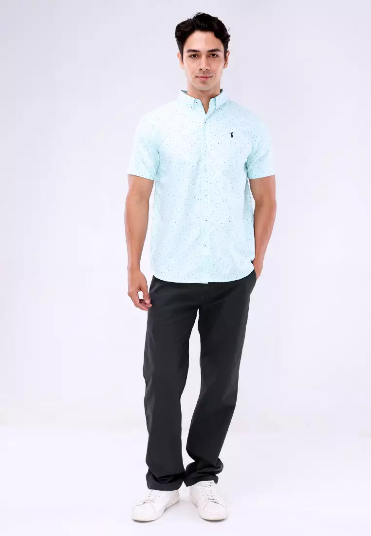 Printed Woven Polo Short Sleeve