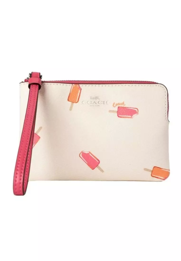 Buy Coach COACH CORNER ZIP WRISTLET (C4217)-SV/CHALK MULTI 2026