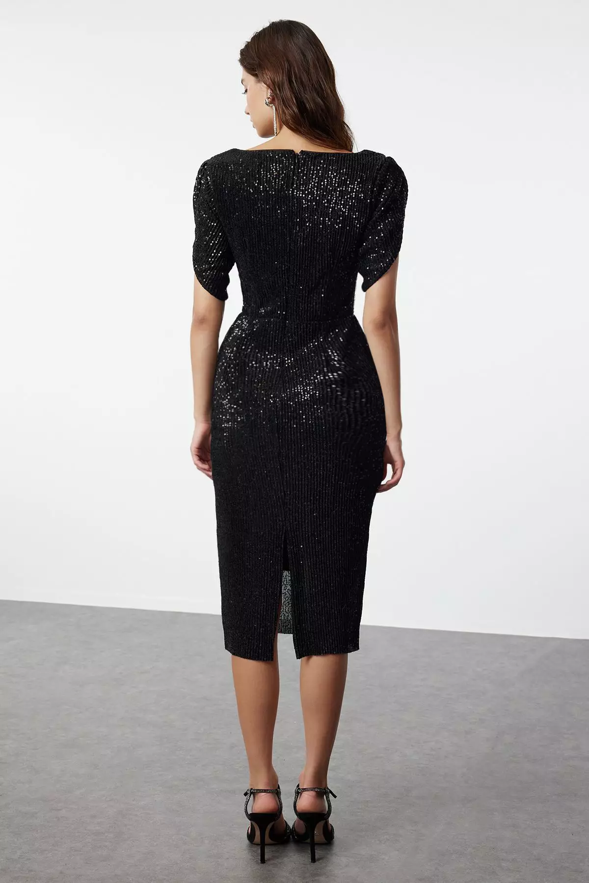 Straight Midi Short Fitted Dress