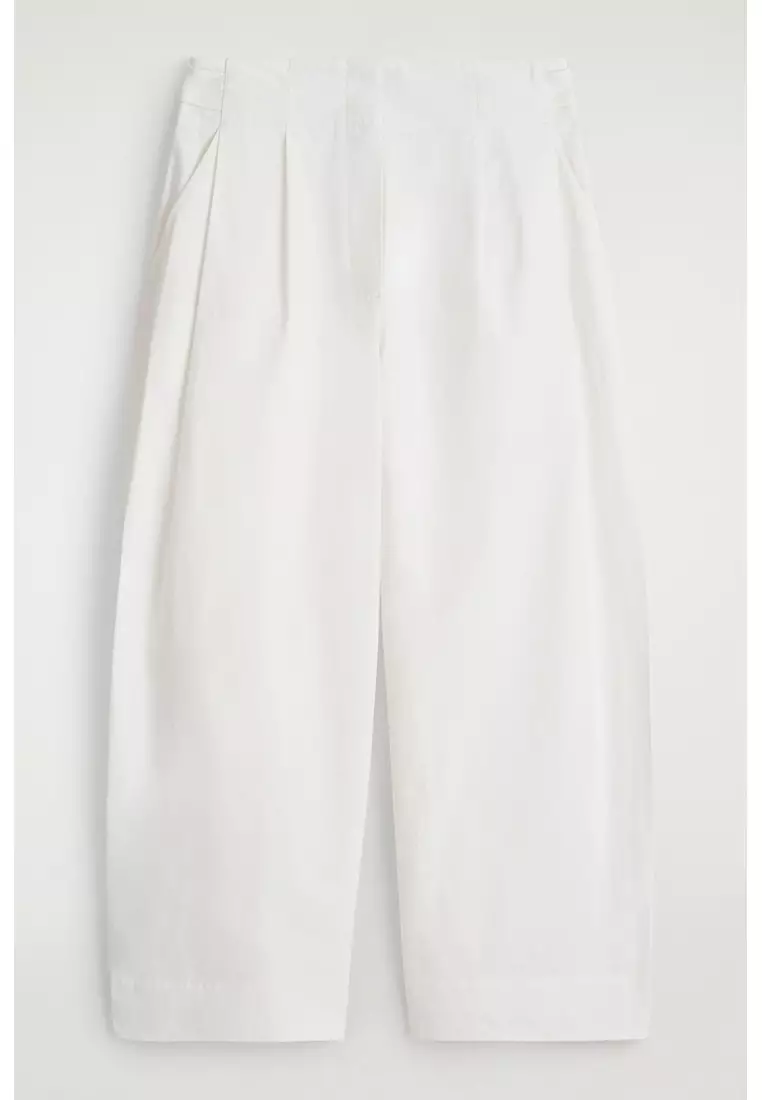 COTTON BARREL-LEG TROUSERS