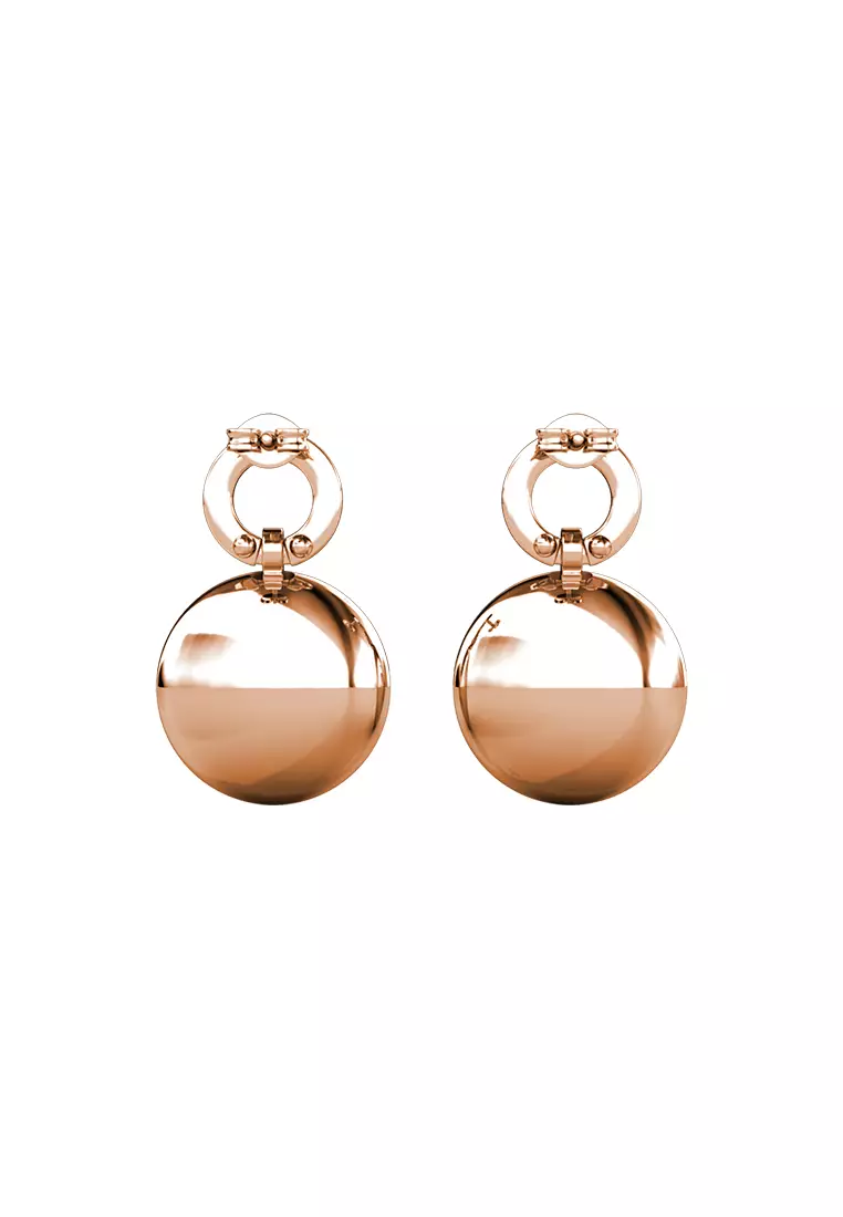 Allure Round Earring Aquamarine RG - Anting Crystal Luvea Premium Collection by Her Jewellery