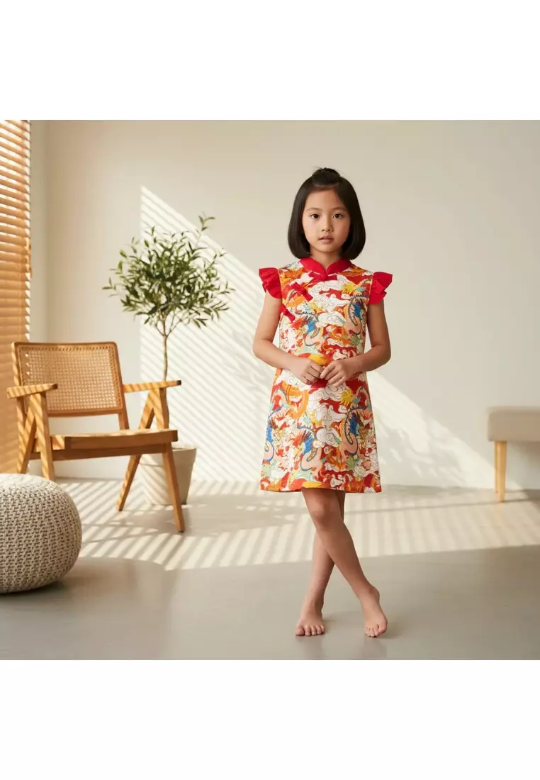 現貨 農曆新年龍鳳女童旗袍裙 嬰幼兒中國新年服裝