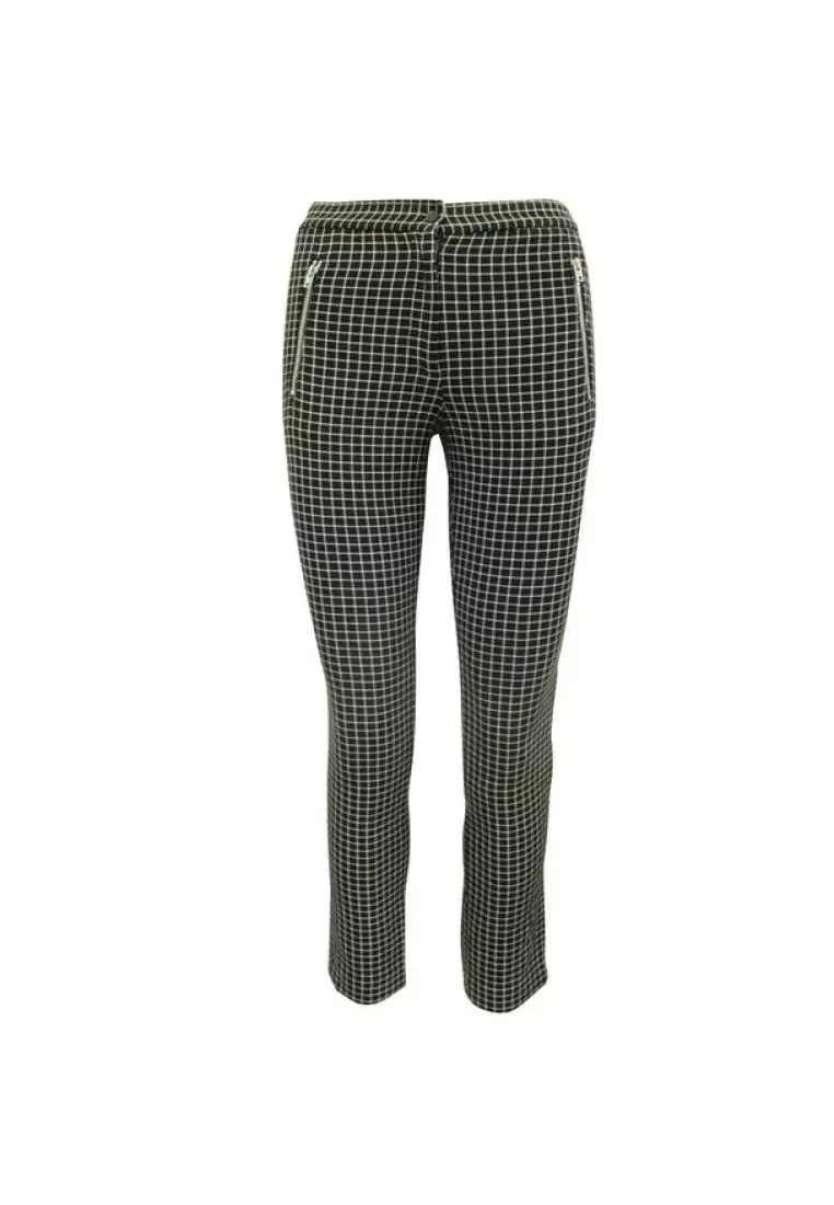 Gingham black and white pants store