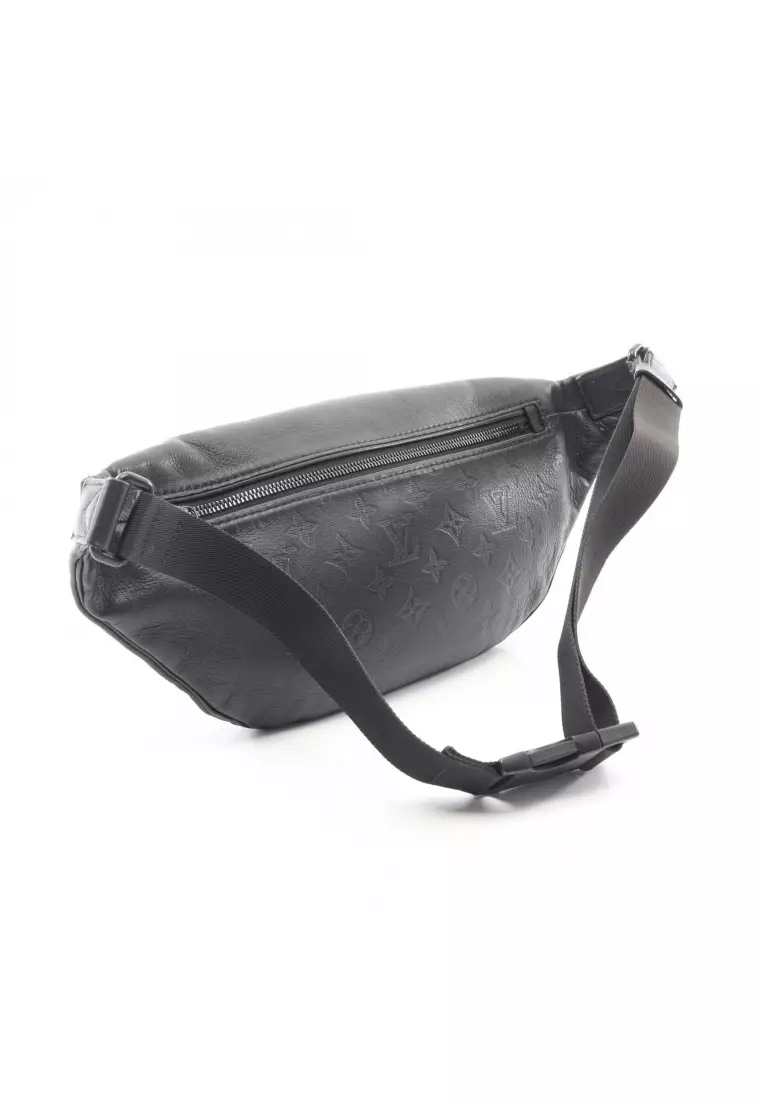 Pre-Loved Louis Vuitton Discovery bum bag PM monogram shadow body bag waist bag leather black