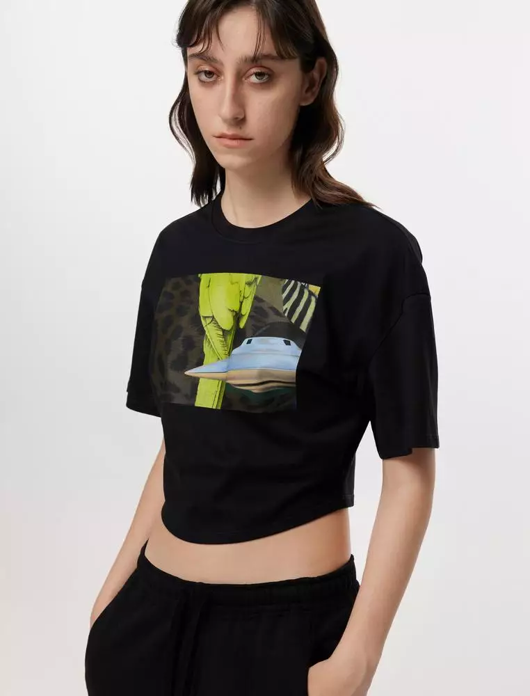 JNBY Women's Cropped Printed T-Shirt