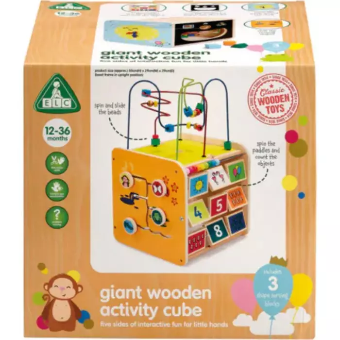 ELC Large Wooden Activity Cube - Mainan Edukasi Anak