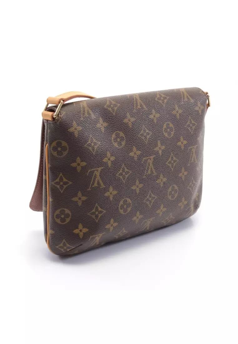 Pre-loved LOUIS VUITTON musette tango short strap monogram Shoulder bag PVC  leather Brown