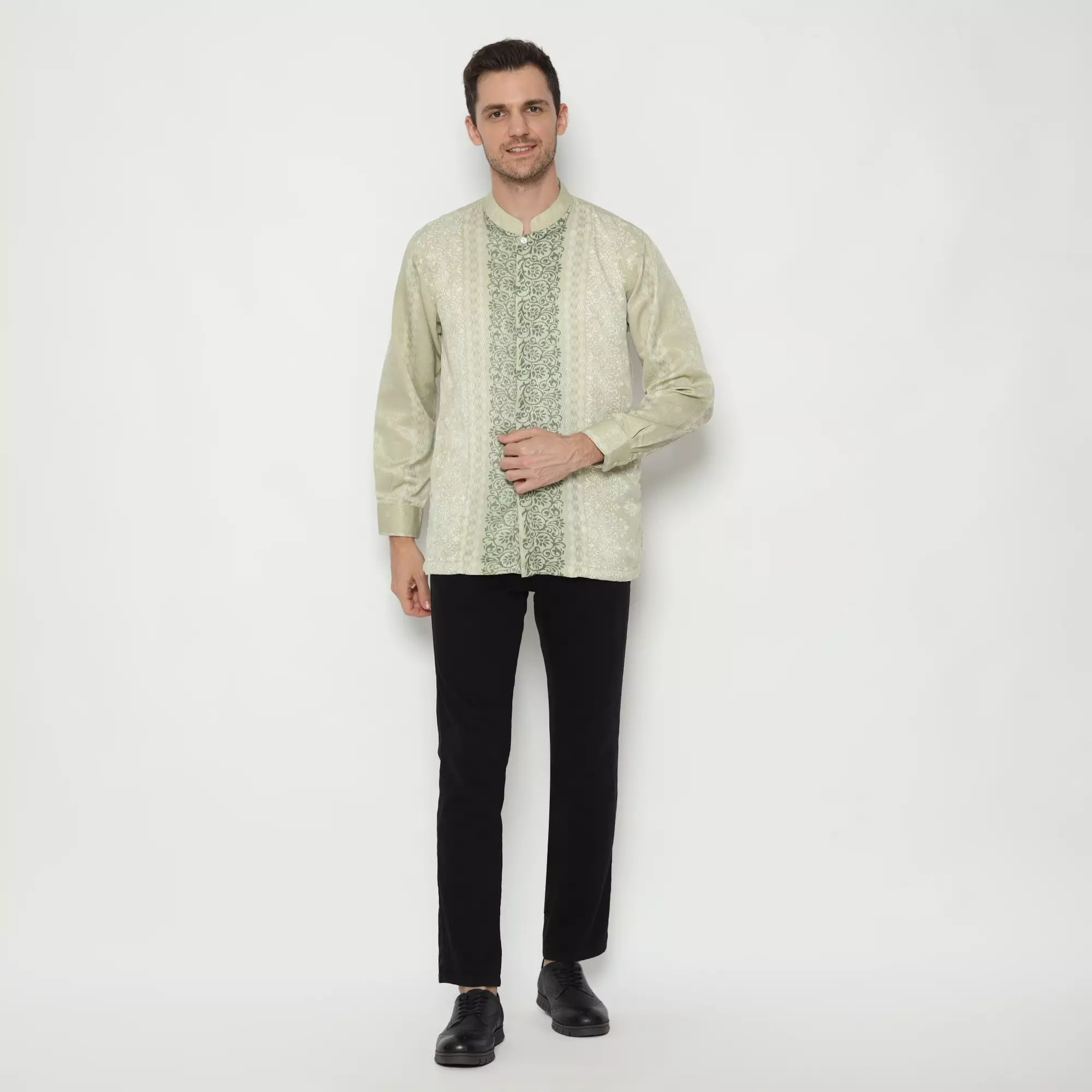 Platini Kemeja Koko Pria Lengan Panjang Katun CREAM 961305