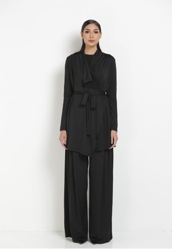 ITALYIAN CARDIGAN AND PANTS from RohsMalaysia in Black