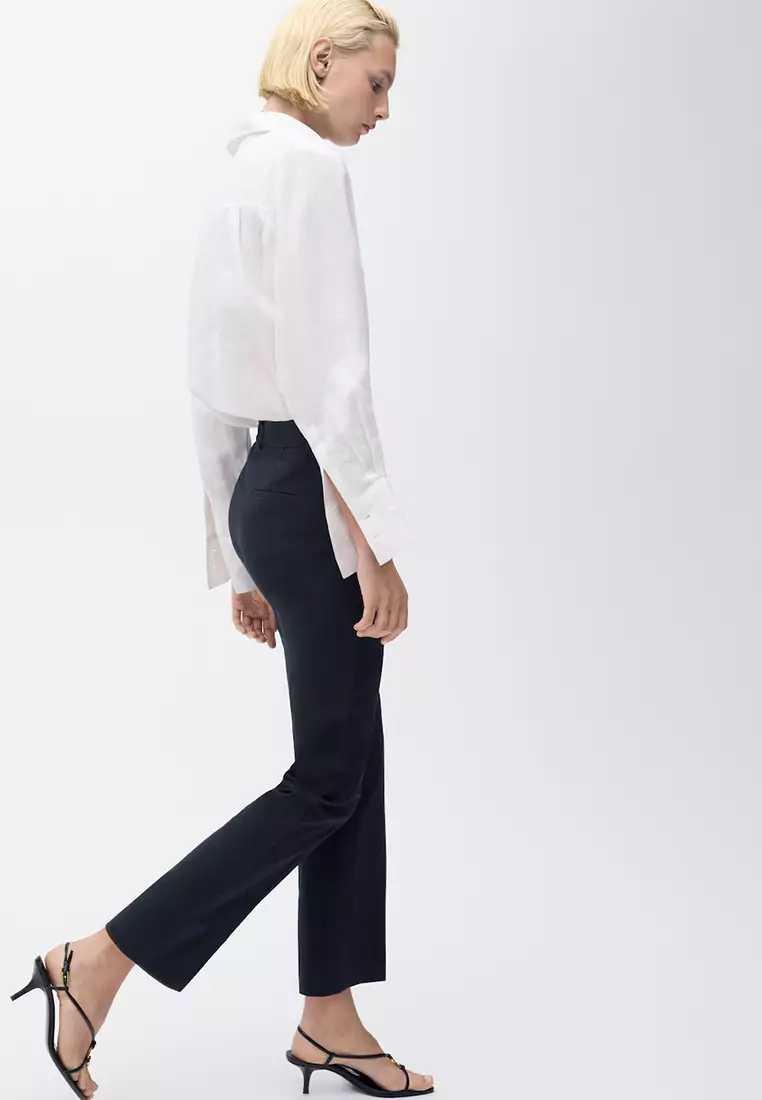 Straight-Cut Crop Trousers