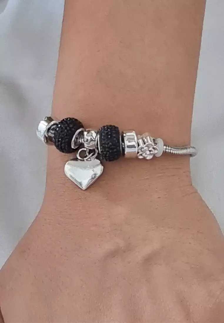 Jual San Marco Accessories Wanita Heart Pomora Charm Bracelet Gelang