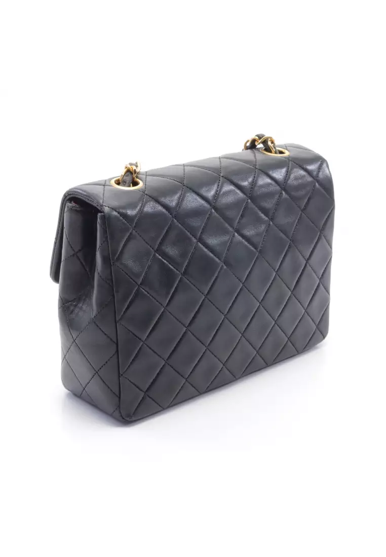 Buy Chanel Pre-loved CHANEL mini matelasse 20 chain shoulder bag lambskin  black gold hardware vintage Online