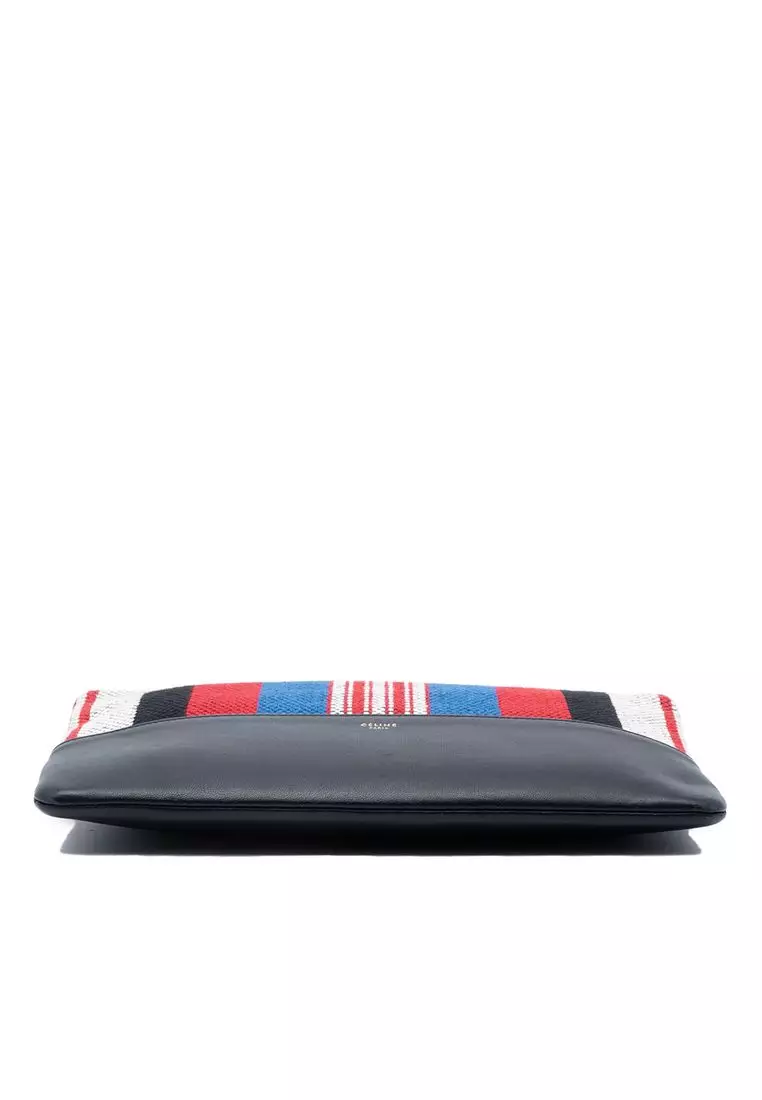 Pre-Loved Celine Canvas Striped Solo Pouch