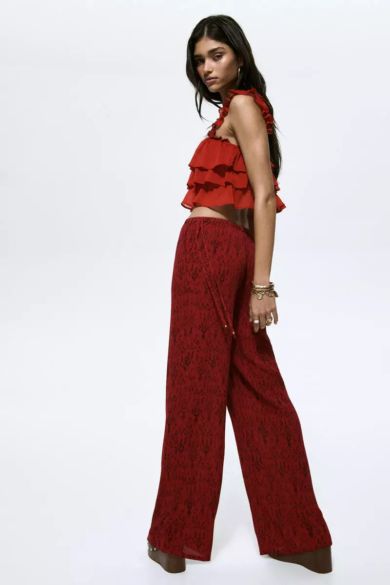 Viscose drawstring trousers